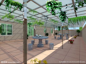 农业银行屋顶休闲区不锈钢棚