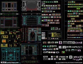 客厅电视背景墙CAD