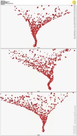 飞舞旋转往上喷的玫瑰花瓣