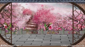 梅花桃花戏曲背景