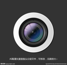AI高清矢量摄像头照相机镜头