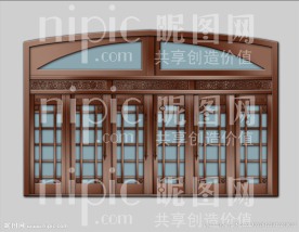 玫瑰金铜门效果图