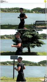 健壮的帅哥跑步