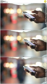 夜晚街道上玩手机