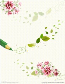 树叶铅笔手绘花卉移门