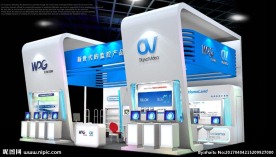 展览3D模型简洁大气科技