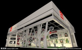 展览3D模型简洁大气