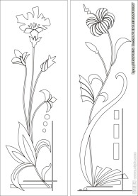 花草移门缕空玻璃雕刻刻绘图案