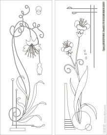 花草移门缕空玻璃雕刻刻绘图案