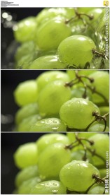 水流冲洗绿色葡萄