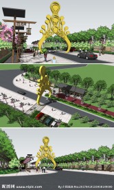 凤凰景观大门设计