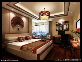 中式卧室效果图