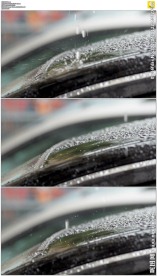 雨滴溅起到汽车上