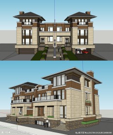 SU中式别墅模型