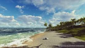 蓝天大海沙滩视频