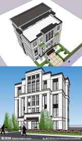 现代风格SU别墅