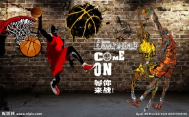 篮球装饰画背景墙