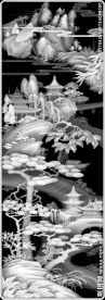 山水浮雕灰度精雕图