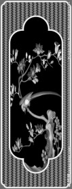 席子纹花鸟浮雕灰度精雕图