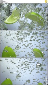 柠檬掉进冰水里