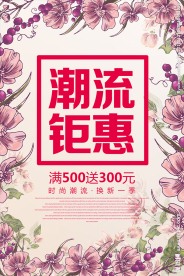 潮流钜惠夏季服装促销活动海报