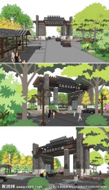 新中式景区大门