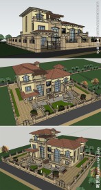 SU欧式别墅模型