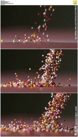 彩色小粒子掉落