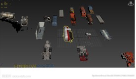 3d集装箱货车模型