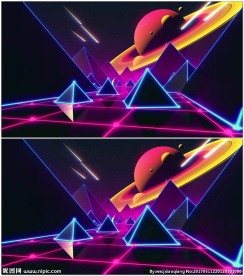 三角网格山脉星球背景VJ视频