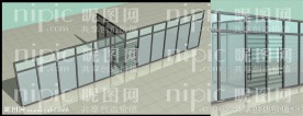 玻璃隔断地弹门效果图