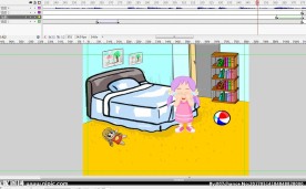 小女孩在家一个人哭的动画素材