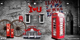 英伦风格装饰画背景墙