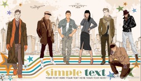 手绘时尚模特背景