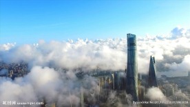 云霄观上海中心大厦实拍影视素材