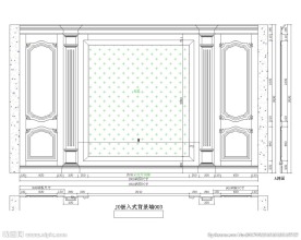 家装CAD实木背景雕花墙板