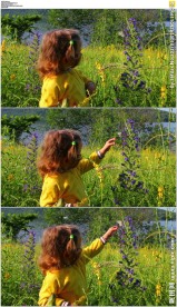 小女孩花园捉蝴蝶