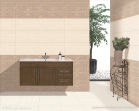 现代仿古卫生间效果图
