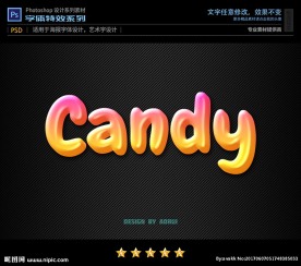 PS字体特效果冻卡通样式