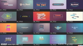 彩色极简运动文本标题标签