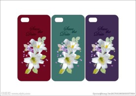 百合印花卉手机壳手机套