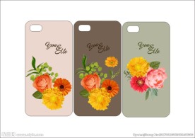 印花芍药花卉手机壳