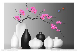 客厅花卉无框画