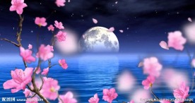 中秋节led舞台背景花海圆月