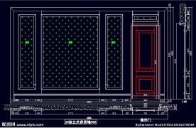 家装CAD实木背景压线墙板背景