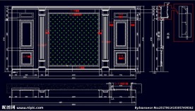 家装CAD实木背景压线墙板背景