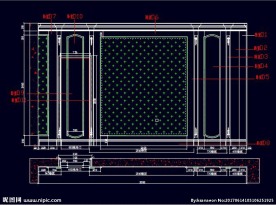 家装CAD实木背景压线墙板背景