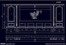 家装CAD实木背景压线墙板背景