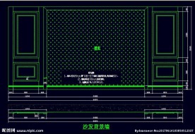 家装CAD实木背景压线墙板背景