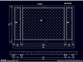 家装CAD实木背景压线墙板背景